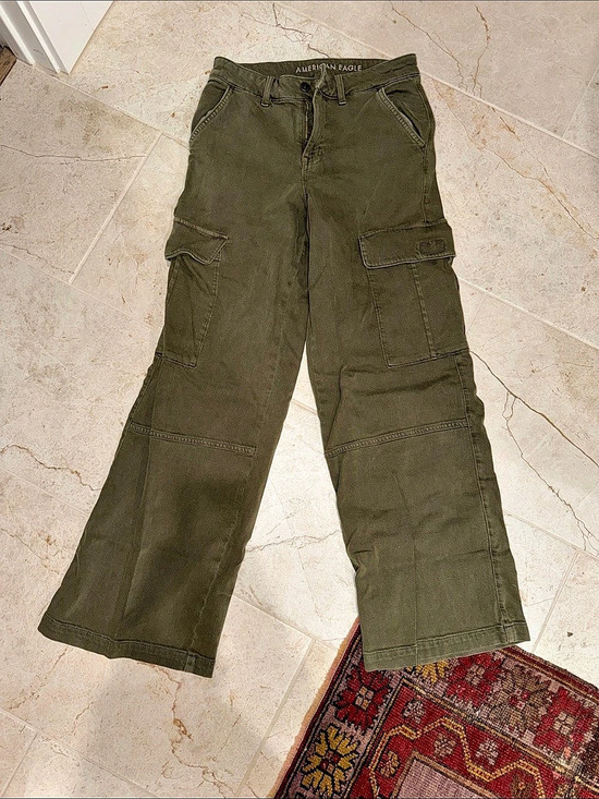 American Eagle Outfitters Pants - American Eagle AE High-Waisted Wide-Leg Cargo Pant Green